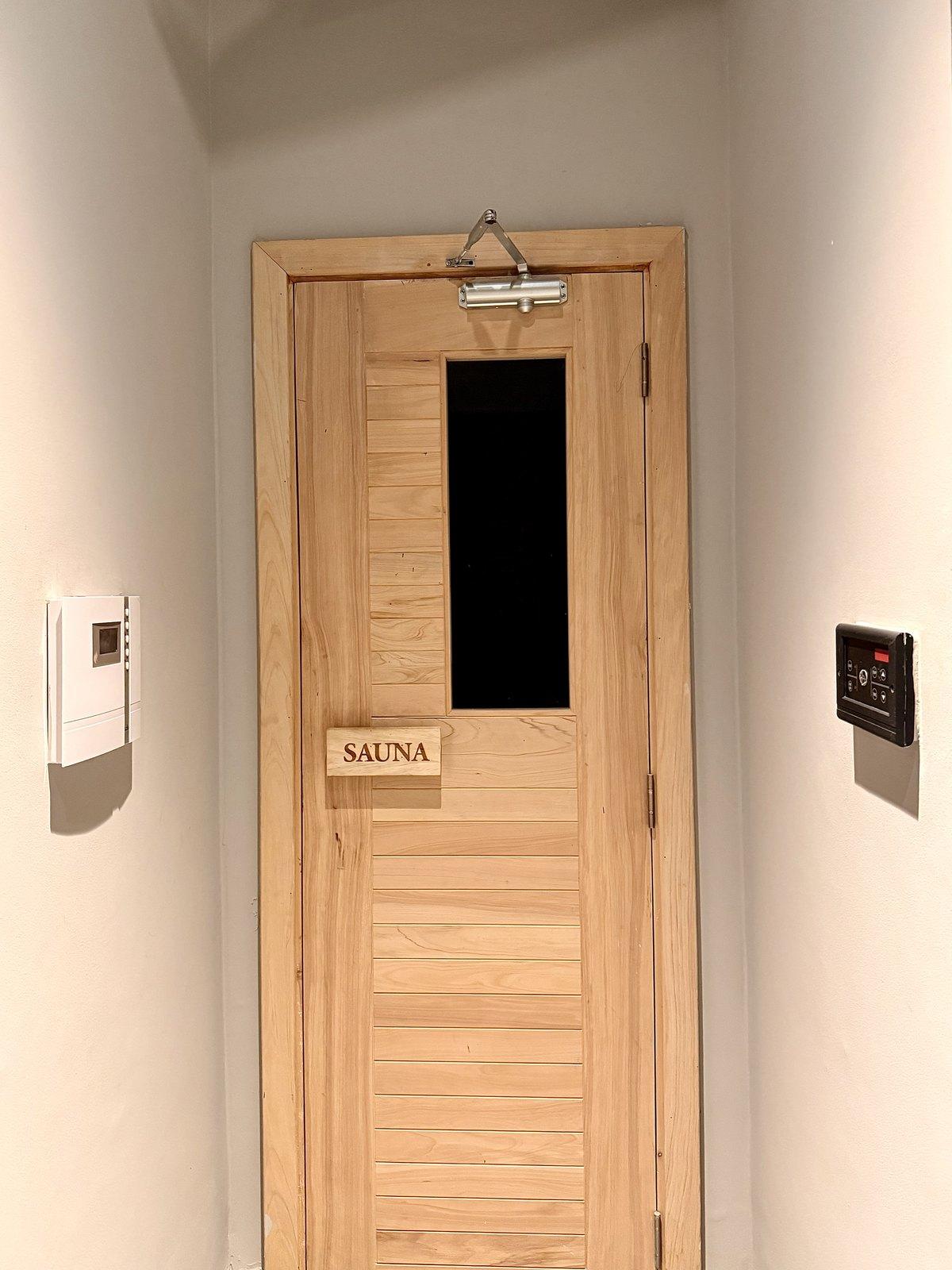 The sauna door